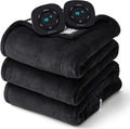 Bedsure Electric Blanket King Size - Dual Control Heated Blanket King Size, Fast Heating with 10 Time Settings & 10 Heat Settings, Warm Gift for Grandma (100x90 inches, Black)