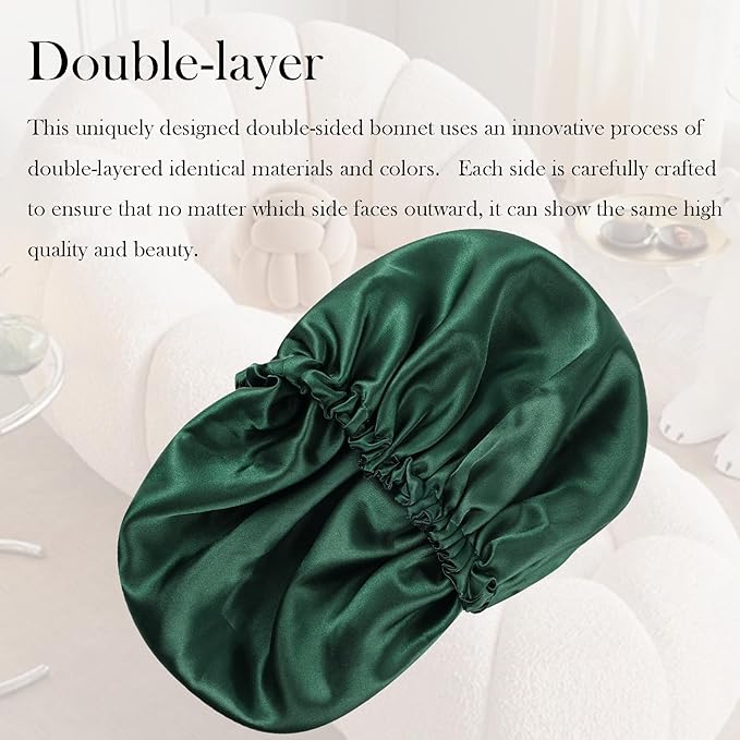 Satin Bonnet Double Layer Silk Bonnet for Sleeping Women Hair Care for Natural Curly