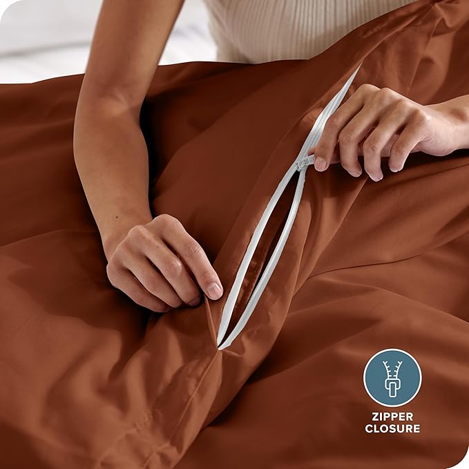 Bare Home Bedding Duvet Cover California King Size - Premium 1800 Super Soft Collection - Lightweight, Cooling - Soft Breathable Bedding Duvet Cover (Cal King, Terracotta)
