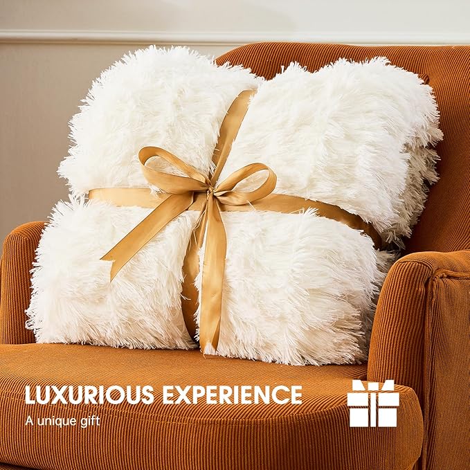 Heated Electric Blanket Throw–Faux Fur with Soft Thick Sherpa,Warm Winter Birthday Gifts for Women Grandma,10 Heat Settings,5 Time Settings with Fast Heating, 50x60, Snow Cloud