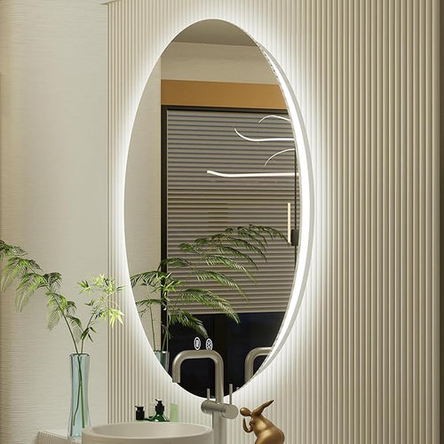 36 Inch Frameless Round LED Bathroom Mirror with Lights, 3 Color Temperatures (3000K/4500K/6000K), Anti-Fog, Dimmable Backlit, Round Vanity Mirror with Lights Wall Mounted