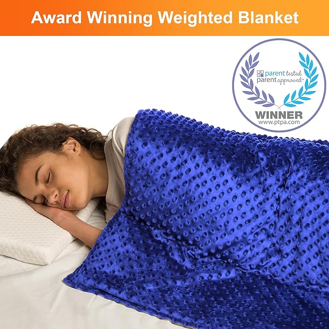 Super Soft Weighted Blanket for Kids with Removable Cover - 10 Lbs 48'' x 72'' Comfortable Children Heavy Blanket for Boys and Girls - Comforting Kids Weighted Blanket
