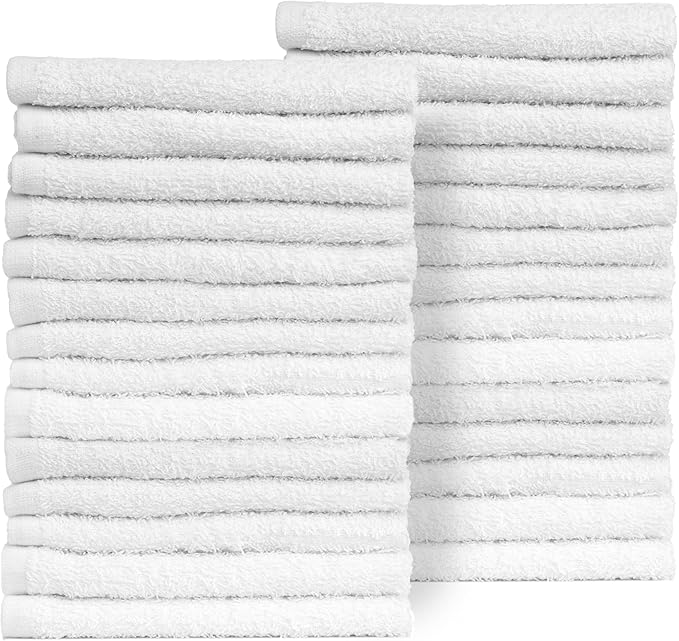 Salon Towels for Hair Stylist - Pack of 24, Not Bleach Proof, 16 by 27 Inches, Highly Absorbent Cotton Towels for Hand, Gym, Beauty, Spa, and Home Hair Care
