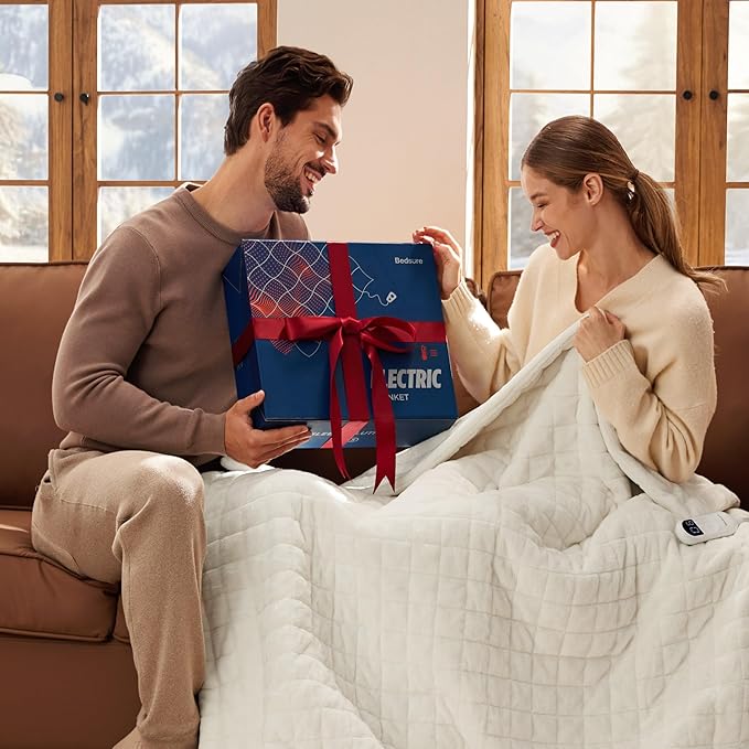 Bedsure Electric Blanket Full Size - Quilted Heated Blanket Full, Soft Flannel Thick Heating Blanket with 10 Time Settings & 6 Heat Settings, Warm Gifts for Women Men (72x84 inches, Olive Green)