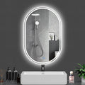 Bathroom Mirror 24"x40" LED Bathroom Mirror with Lights, Anti-Fog, Dimmable Oval Mirrors with Front Light and Backlit, Modern Farmhouse Wall Mounted Mirror for Decorative