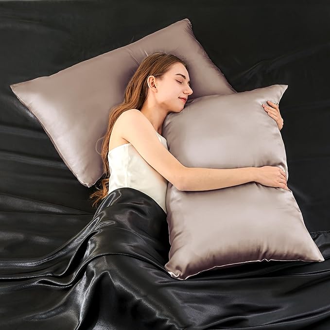 INFIIXSO Mulberry Silk Pillowcase for Hair and Skin, Silk Pillow Cases King Size with Hidden Zipper 20x40 Inches, Extraordinary Smooth and Soft Cooling Pillow Cases for Hot Sleepers(Caramel, 1 Pack)