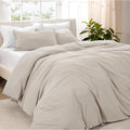 Bare Home Microfiber Duvet Cover Set - Ultra Soft Washed Microfiber - Queen Size - Linen-Like Look - Easy Care - Breathable Fabric - Our Softest Duvet Cover Set (Queen, Fog)