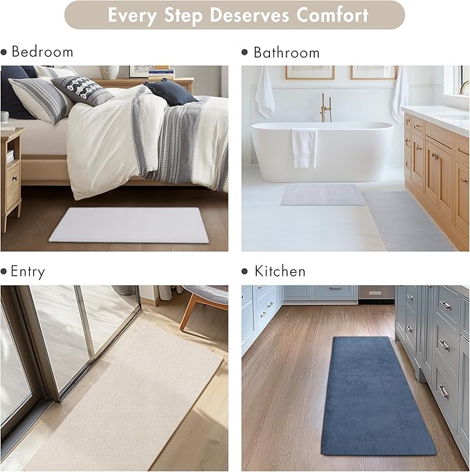 Madison Park Signature Marshmallow Bathroom Rug Non Slip, Luxrurious Plush Bath Mat, Absorbent, Quick Dry, Spa Design Bath Room Décor, 20x24, White