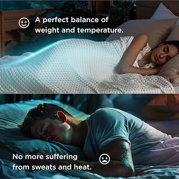 Bedsure Cooling Cotton Waffle King Size Blanket - Lightweight Breathable Summer Blanket of Rayon Derived from Bamboo for Hot Sleepers, Luxury Throws for Bed, Couch and Sofa, Fog Blue, 104x90 Inches