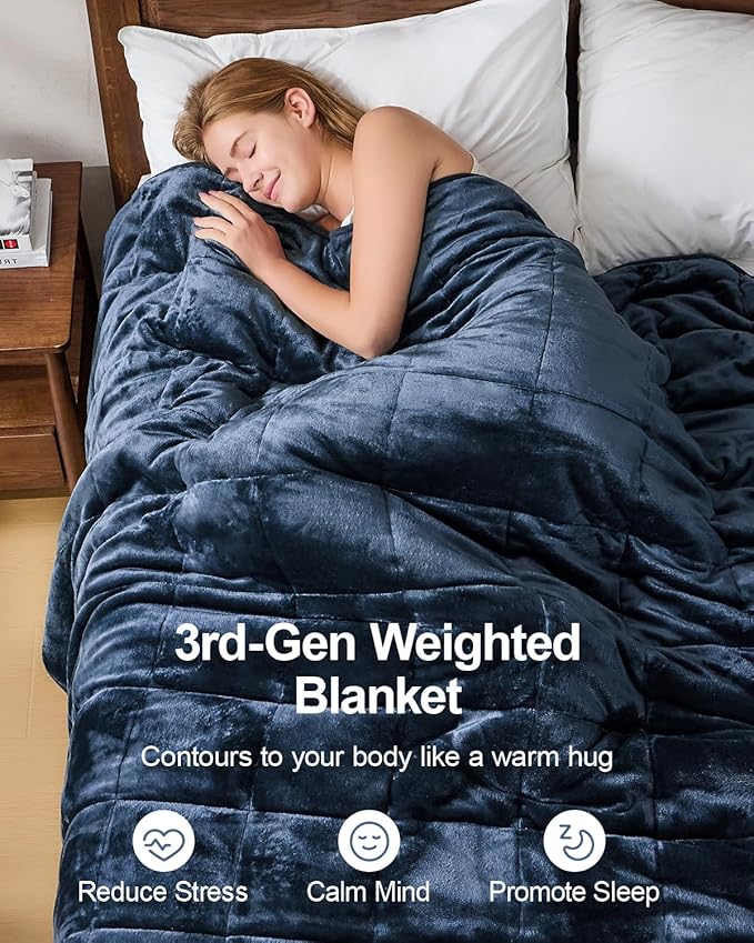Super Fuzzy Soft Sherpa Fleece Weighted Blanket, 15 lbs Dual Sided Fluffy Heavy Weighted Blankets for Adults - No Bunching with Double Layers of Soft Inner Lining (60"x 80", 15 Pounds)