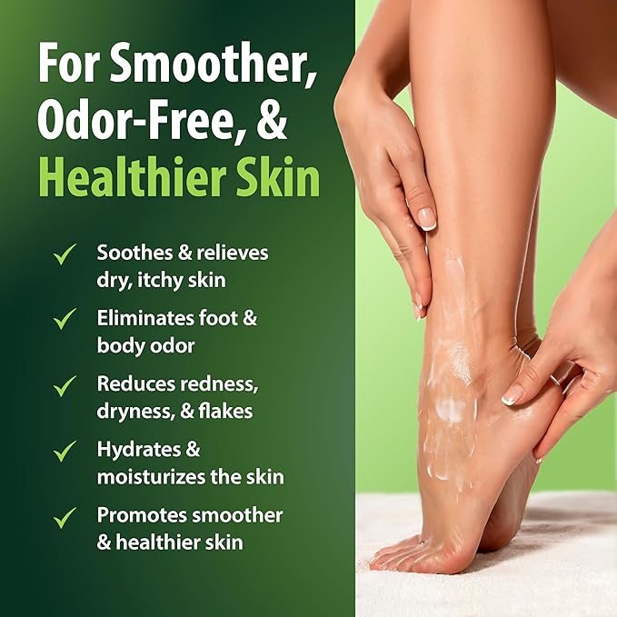 Foot Lotion with Tea Tree Essential Oil for Jock Itch, Athletes Foot, and Dry Cracked Feet Treatment - Athletes Foot Cream with Tea Tree Oil for Toenail - Foot Cream for Dry Cracked Heels