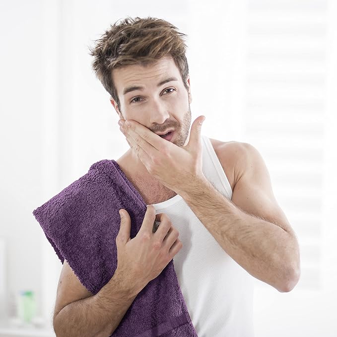 Utopia Towels - Salon Towel, Pack of 24 (Not Bleach Proof, 16 x 27 Inches) Highly Absorbent Cotton Towels for Hand, Gym, Beauty, Spa, and Home Hair Care, Plum