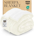Utopia Bedding Sherpa Blanket California King Size (Ivory, 102x96 Inches) - Soft Plush Fleece Reversible Blanket for Bed, Sofa, Couch, Camping and Travel