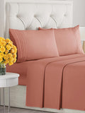 Queen Size 4 Piece Sheet Set - Extra Soft, Breathable & Cooling Sheets - Hotel Luxury Durable Bed Sheets for Women & Men - Deep Pockets, Easy-Fit & Wrinkle-Free Sheets - Warm Peach Oeko-Tex Bed Sheets
