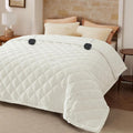 Bedsure Electric Blanket Queen Size - Dual Control Heated Weighted Blanket Queen with 10 Heat Settings, Fast Heating with 10 Time Settings (84x90 inches, Ivory)