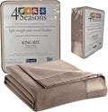 Thermee Micro Flannel King Size Blankets, Lightweight All Seasons Cozy Blanket, Throw Blankets for Home and Living Room, Comfy & Soft Blanket for Couch, Machine Wash, No Pilling - Acorn