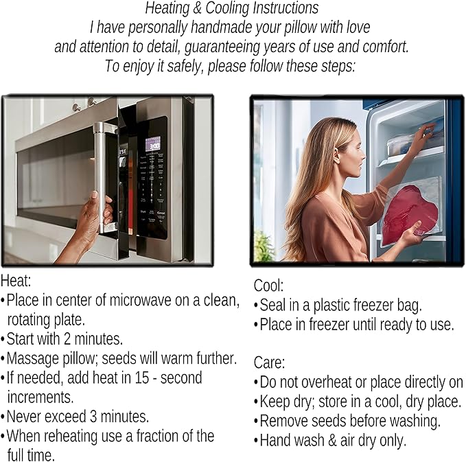 Heat Pack - Handmade Microwavable Heating Pads - Unique Microwave Heating Pad for Rapid Pain Relief & Comfort - Suitable for The Neck, Stomach Cramps & More - Heat Wrap or Hot Compress Neck