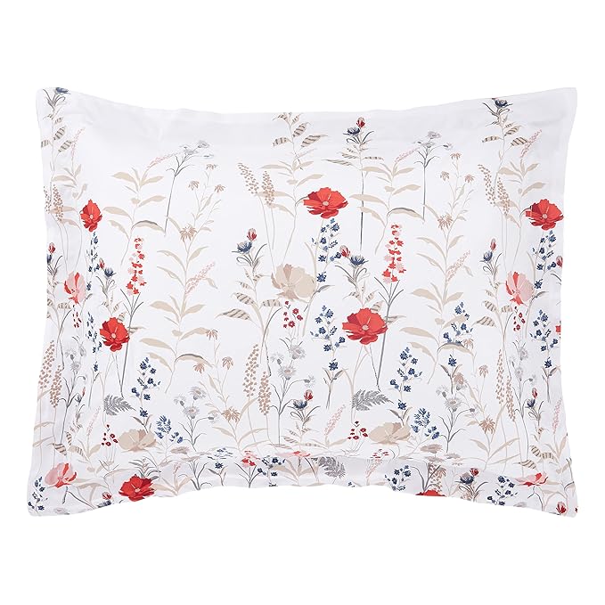 Amazon Basics Full/Queen Size Comforter Sets, Ultra-Soft Lightweight Microfiber Reversible 3-Piece Bedding, Pink Floral