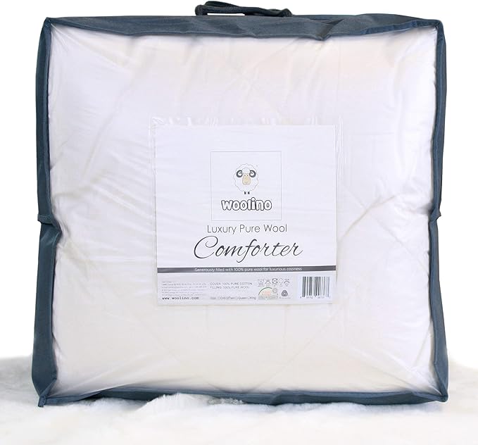 Woolino Premium Australian Wool Duvet Insert Bed Comforter, Mid-Weight Wool Comforter, Washable, Twin
