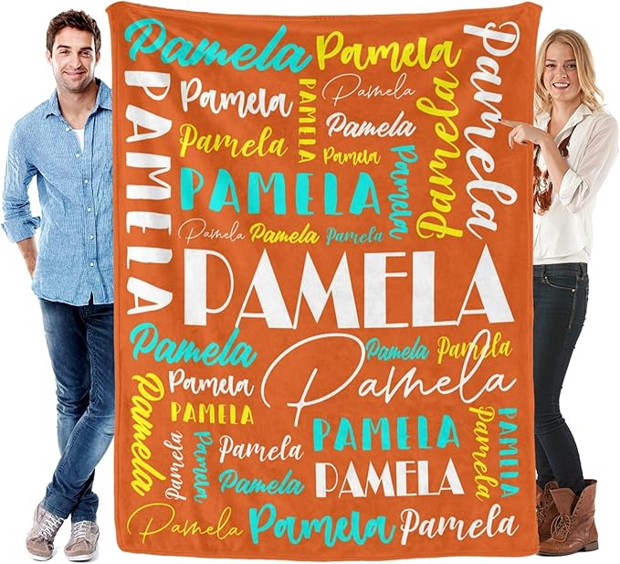 Name Blanket Personalized Blanket for Adult Kids Flannel Customize Throw Blanket Custom (Color 24, 50 x 60 Inches)