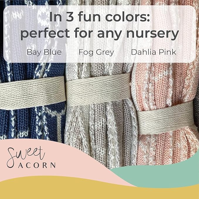 Knit Baby Blanket - Organic Cotton Baby & Toddler Receiving Blankets for Girls & Boys - Soft Knit Stroller/Throw Blankets - Geometric Pattern - Juniper Green