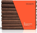 TASALON Microfiber Hair Towel for Salon - 10 Pack - 29 x 16 Inches, Quick Dry and Ultra-Soft Facial Towels with Soft Absorbant - Brown