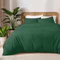 Bare Home 100% Organic Cotton Jersey Duvet Cover Set - Full/Queen Size - Ultra Soft - 100% Cotton - 3pcs - Corner Ties - Button Closure - Bedding Duvet Cover & Pillow Shams (Full/Queen, Forest Green)