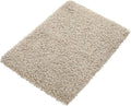 Yimobra Bathroom Rugs Non Slip Washable, Ultra Soft and Water Absorbent Bath Mats, Plush Fluffy Shower Mat Outside, Microfiber Thick Matts for Bathroom Floor/Sink, 24x17, Light Beige and White