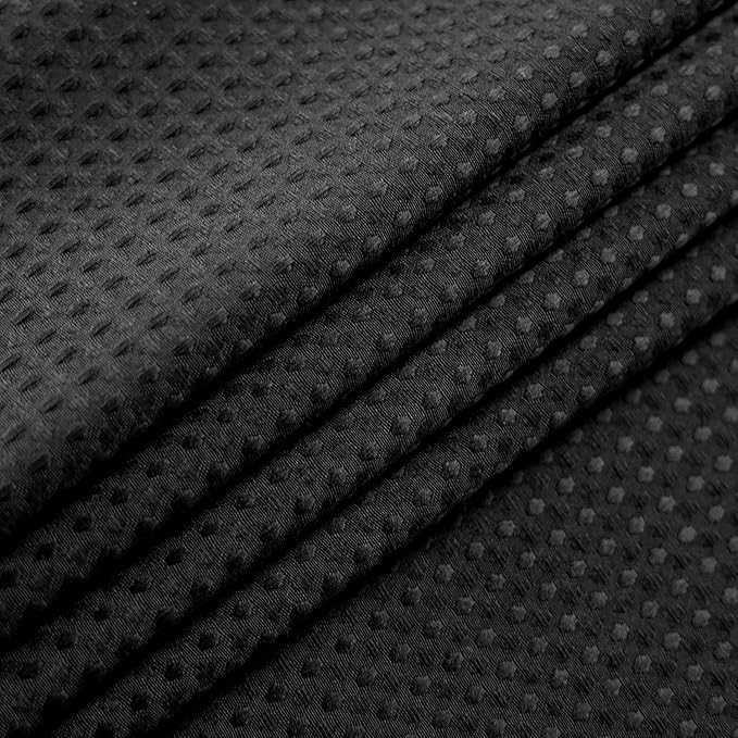 Waffle Weave Shower Curtain Hotel Luxury Spa, Black Heavyweight Fabric Shower Curtains for Bathroom, Washable & Water Repellent, Black, 71x72 Inch