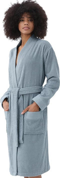 SEYANTE Organic Turkish Cotton Terry Hooded Kimono Bathrobe, Robe for Women