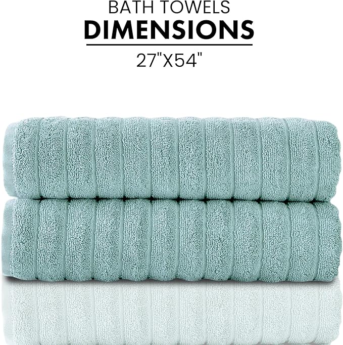 Classic Turkish Towels CTT Premium 2 Pack Bath Towels Set, Made with 100% Turkish Cotton, Spa & Hotel, Quick Drying Towels, Absorbent & Comfy | 27"x54" (Spa Green)
