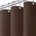 Waffle Weave Shower Curtain - Brown Cotton Fabric Texture Heavyweight Shower Curtain for Bathroom,Washable,72Wx75L