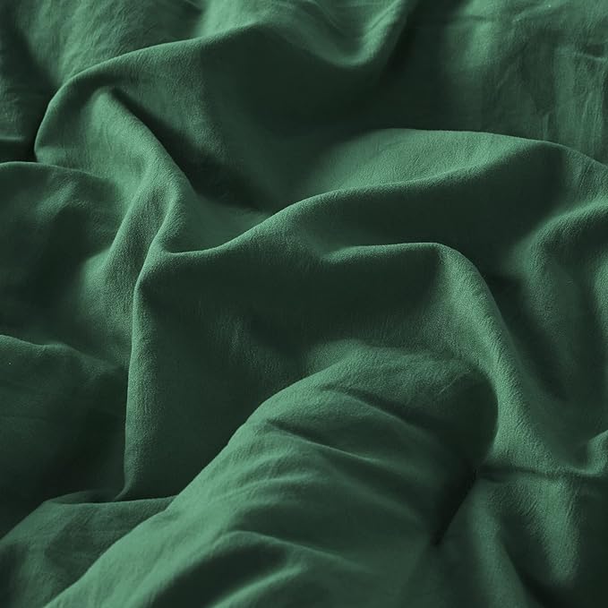 Codi Emerald Green Full/Queen Comforter Set - Boho Aesthetic Bedding with Luxurious Pom Fringe, Soft Washed Microfiber 3pc Set, Couple-Friendly Lightweight Design, 1 Comforter & 2 Pillow Shams