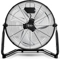 Simple Deluxe 20 Inch 3-Speed High Velocity Heavy Duty Metal Industrial Floor Fan for Warehouse, Workshop, Factory and Basement, Black, 1 Pack