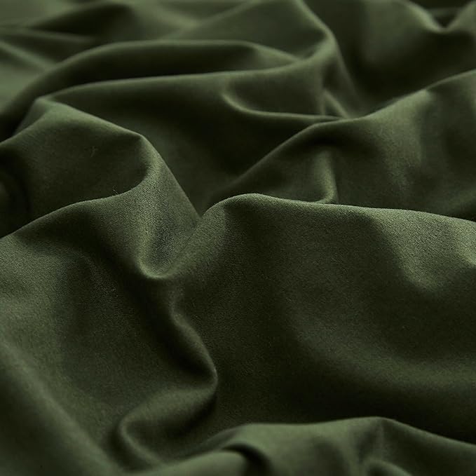 Cottonight Army Green Comforter Set Full Dark Green Bedding Set Plain Blanket Quilts Modern Soft Breathable 3 Piece Comforter Set for Women Men