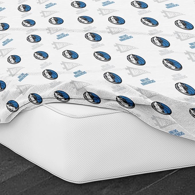 Northwest Officially Licensed Dallas Mavericks NBA Queen Size Sheet Set – Soft Team Logo Bedding for Dorms, Bedrooms, Fan Caves & Game Day Style