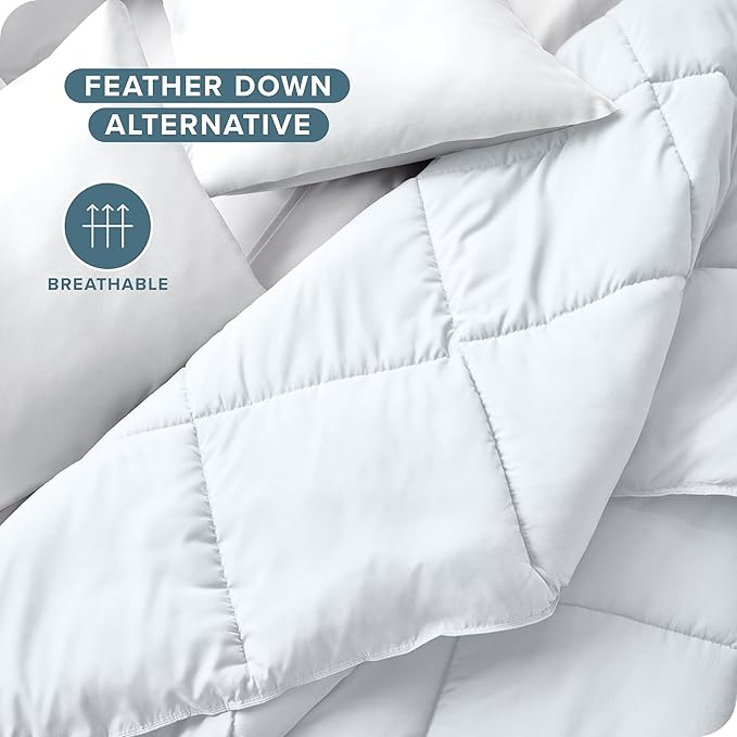 Bare Home Duvet Insert Comforter - Full Size - Goose Down Alternative - Ultra-Soft - Premium 1800 Series - All Season Warmth - Bedding Comforter (Full, White)