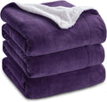 Bedsure GentleSoft Sherpa Fleece Blankets Queen Size for Bed - Thick and Warm Throw for Girls and Women, Soft Fuzzy Plush Queen Blanket for Winter, Purple, 90x90 Inches