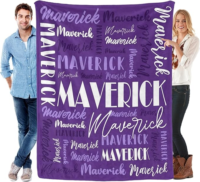 Name Blanket Personalized Blanket for Adult Kids Flannel Customize Throw Blanket Custom (Color 17, 30 x 40 Inches)