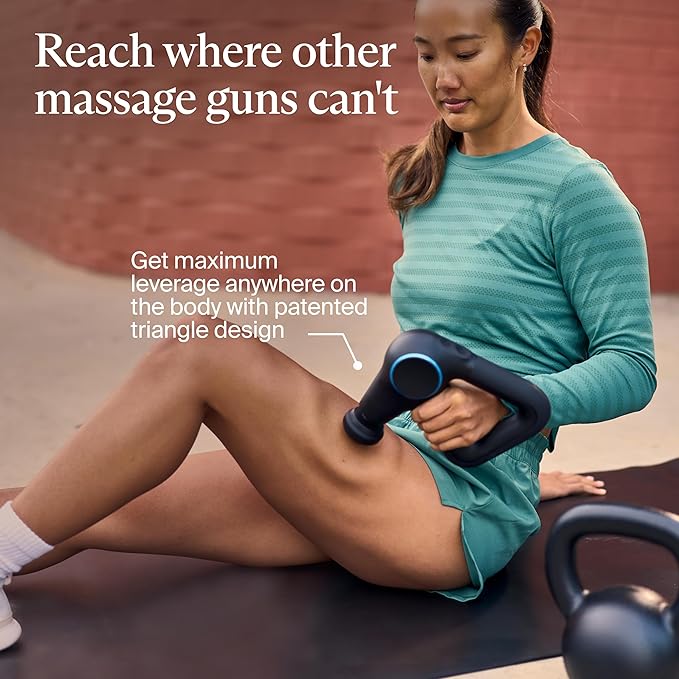 TheraGun Therabody Prime Plus Heated, Powerful Massage Gun for Enhanced Warm-Up & Workout Recovery - Quiet Deep Tissue Massager for Body and Back Pain Relief - Leg & Back Massager with Heat