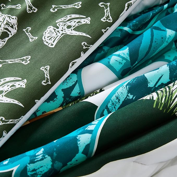 Twin Comforter Set for Boys-5 Pieces Dinosaur Glow in The Dark Twin Bedding Sets for Kids, Ultra Soft Bed in A Bag with Sheets
