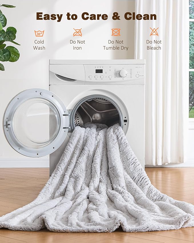 Electric Blanket Heated Twin 62"x84", Eelectric Blanket Clearance with 9 Heating Levels & 1-10H Timer, Silky Faux Fur, Auto Off, Fluffy Cozy Machine Washable Bedding, ETL Certified (Brushed White)