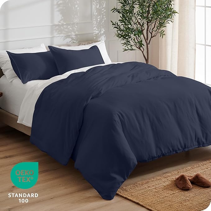 Bare Home Bedding Duvet Cover King Size - Premium 1800 Super Soft Collection - Lightweight, Cooling - Soft Breathable Bedding Duvet Cover (King, Midnight Blue)