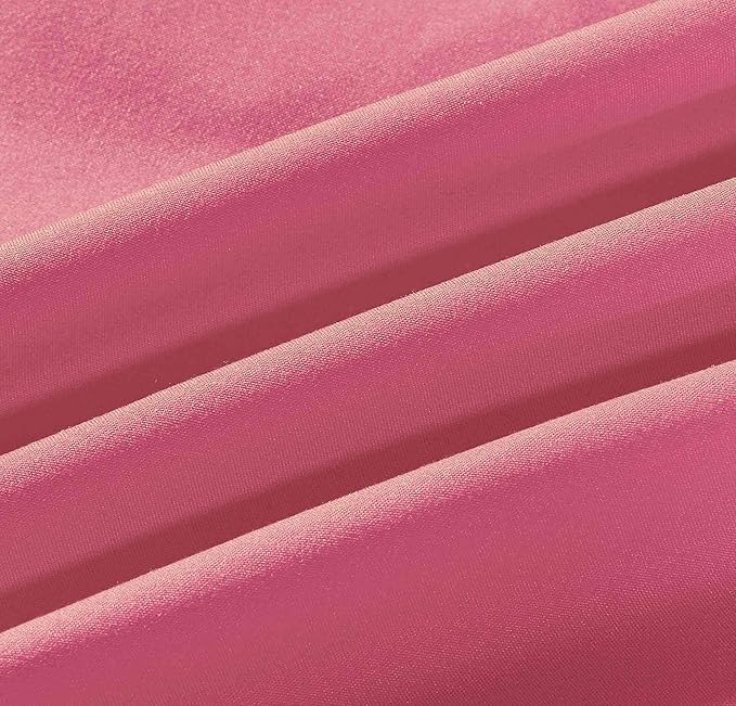 Sheets & Beyond Wrap Around Solid Microfiber Luxury Hotel Quality Fabric Bedroom Gathered Ruffled Bedding Bed Skirt 14 Inch Drop (Queen, Pink)