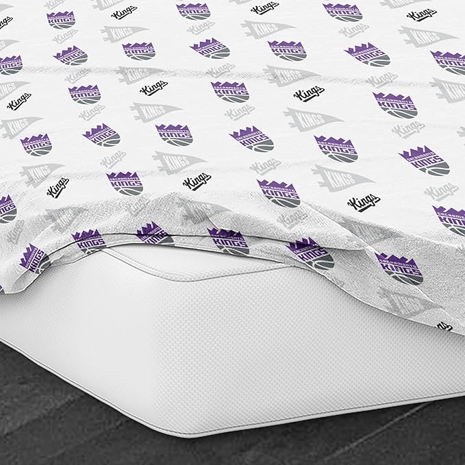 Northwest Officially Licensed Sacramento Kings NBA Queen Size Sheet Set – Soft Team Logo Bedding for Dorms, Bedrooms, Fan Caves & Game Day Style