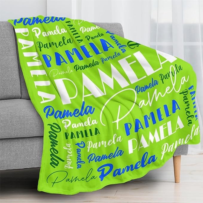 Name Blanket Personalized Blanket for Adult Kids Flannel Customize Throw Blanket Custom (Color 23, 60 x 80 Inches)