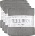 (24 Pack) Wholesale Bulk Fleece 50x60 Throw Blankets for Wedding Favors, Homeless Women, Men in Assorted Colors, 160 GSM