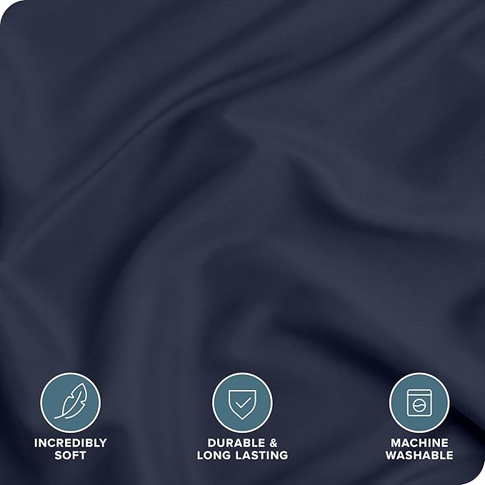 Bare Home Bedding Duvet Cover King Size - Premium 1800 Super Soft Collection - Lightweight, Cooling - Soft Breathable Bedding Duvet Cover (King, Midnight Blue)