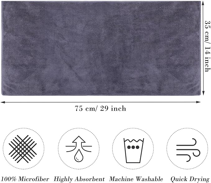 Shimeyao Bleach Proof Towels Microfiber Absorbent Resistant Hair Hand Towels Bulk Quick Dry for Barber Gym Bath Spa Shaving(50 Pack,Grey,Classic)