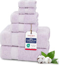TEXTILOM 6 Pcs Bath Towel Set – Hotel and Spa Quality & Soft & Absorbent & Quick Dry Bath Towels for Bathroom –100% Turkish Cotton Bathroom Towels Set (2 Bath Towels,2 Hand Towels,2 Washcloths)-Lilac